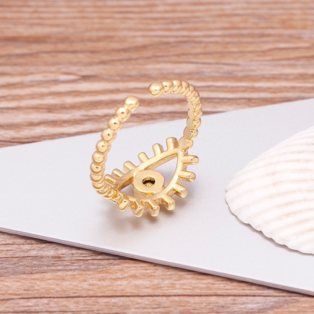 Evil Eye Modern Design Ring (Adjustable) - Picture 5 of 12